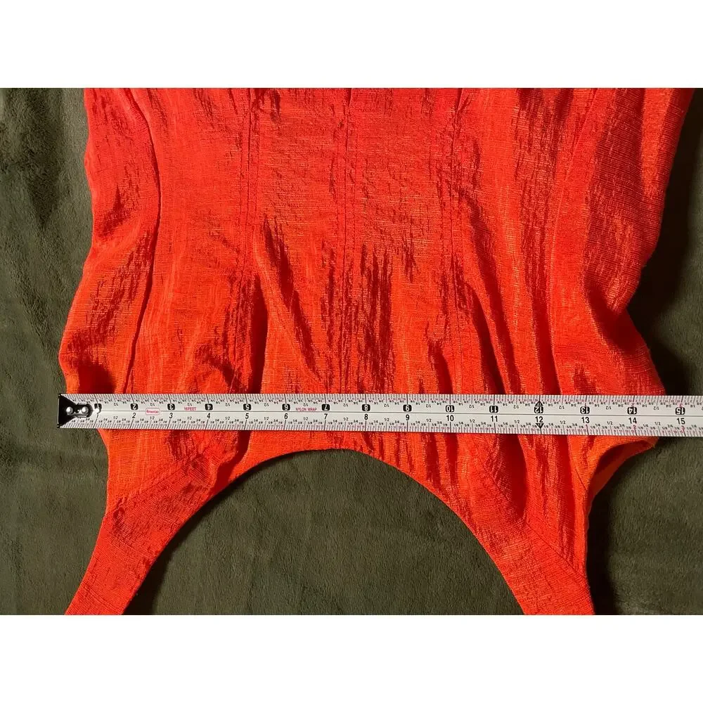 New Direction Petite SZ 6 sleeveless Red /Orange Dress Work Office Sundress